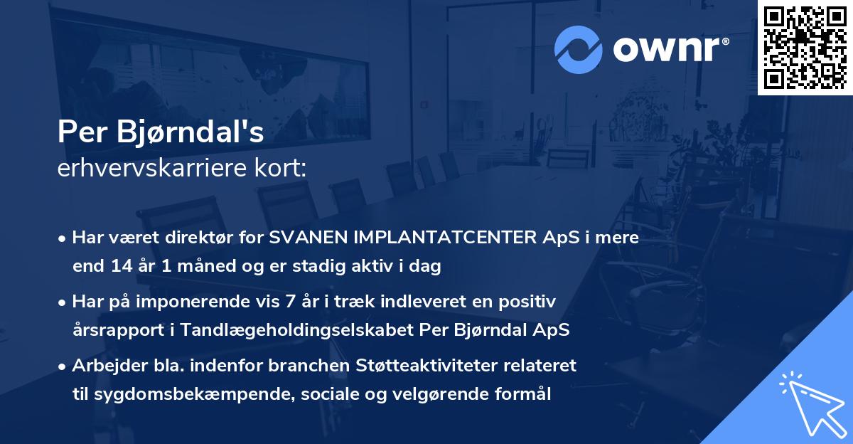 Per Bjørndal's erhvervskarriere kort