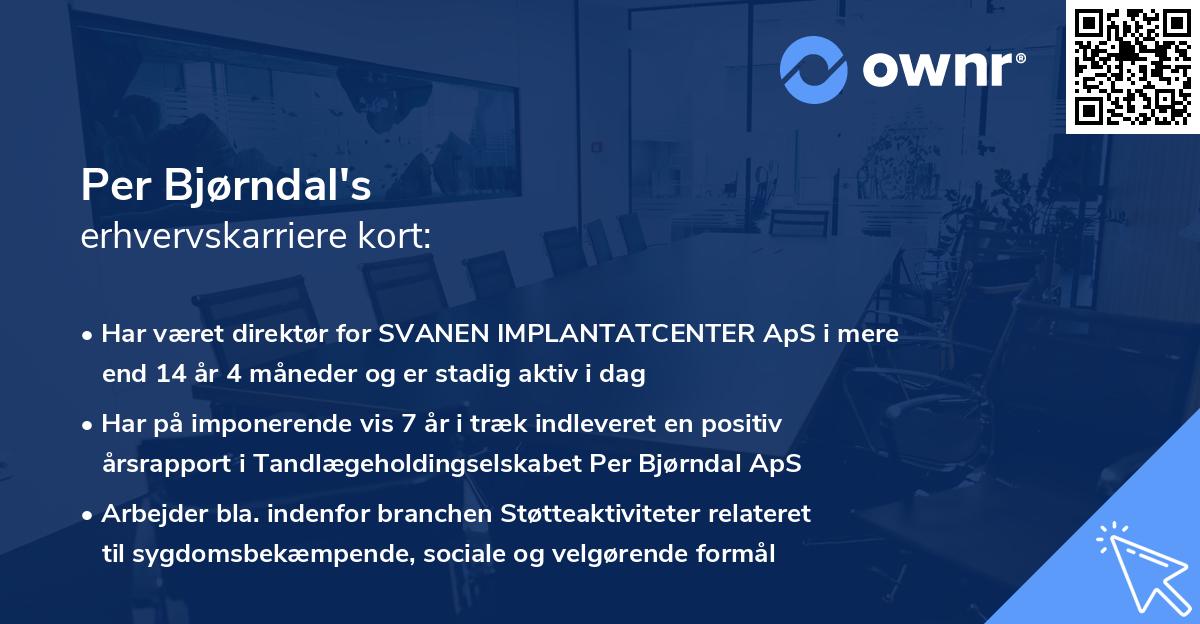 Per Bjørndal's erhvervskarriere kort