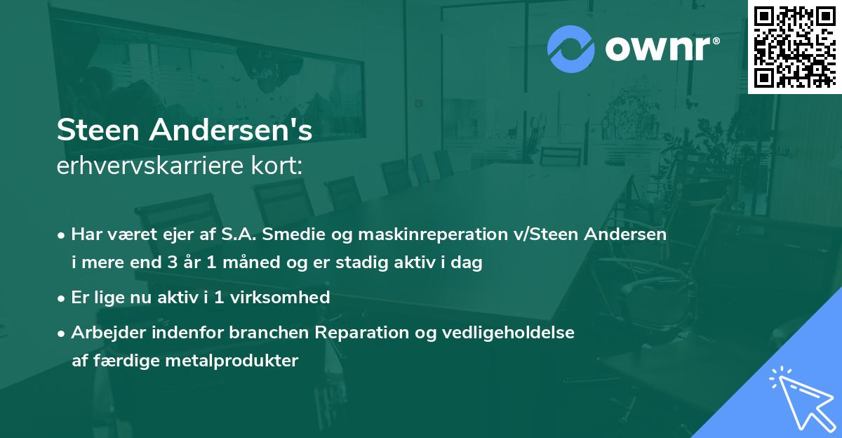 Steen Andersen's erhvervskarriere kort
