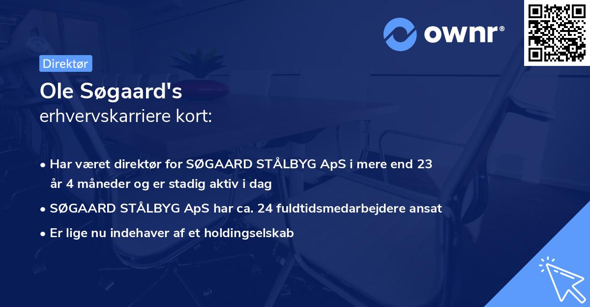 Ole Søgaard's erhvervskarriere kort
