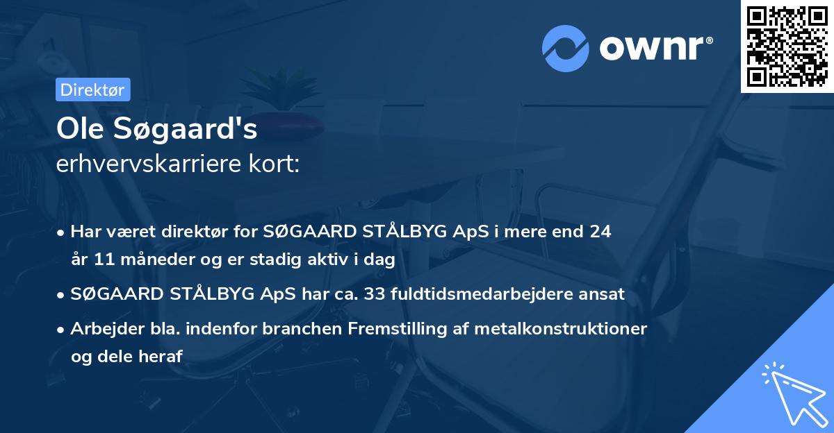 Ole Søgaard's erhvervskarriere kort