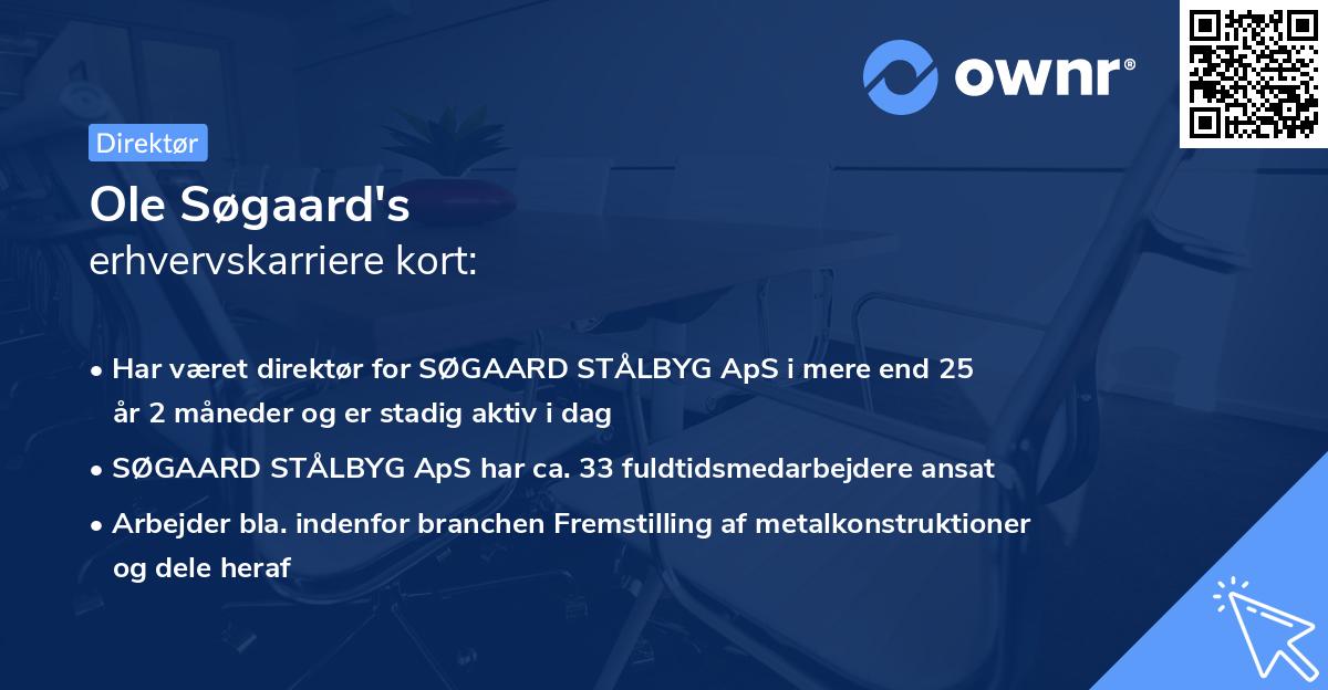 Ole Søgaard's erhvervskarriere kort