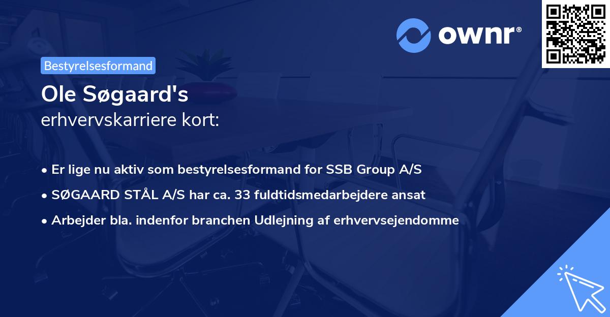 Ole Søgaard's erhvervskarriere kort