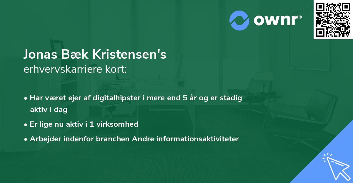 Jonas Bæk Kristensen's erhvervskarriere kort