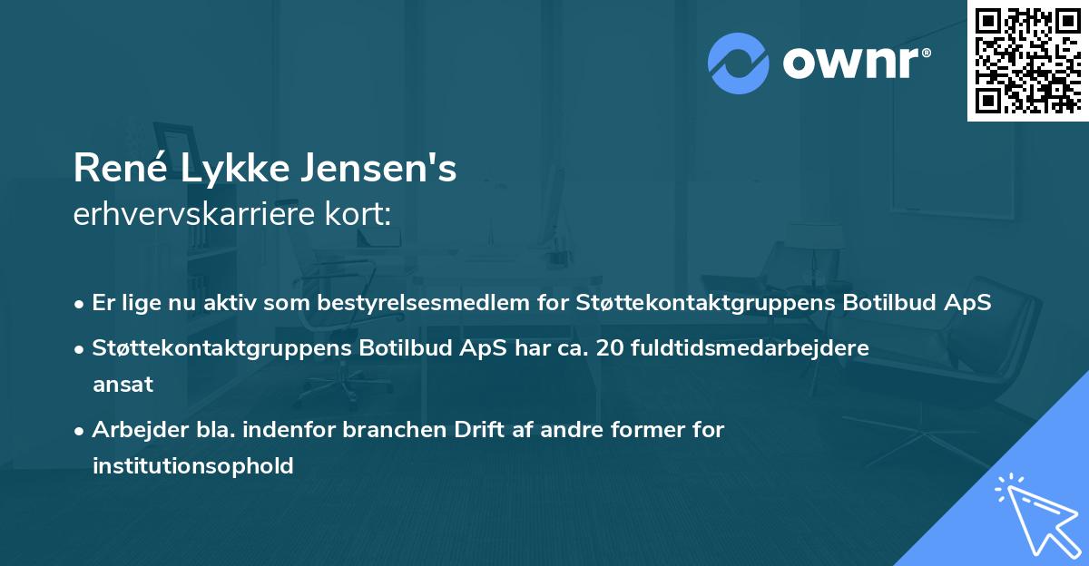 René Lykke Jensen's erhvervskarriere kort