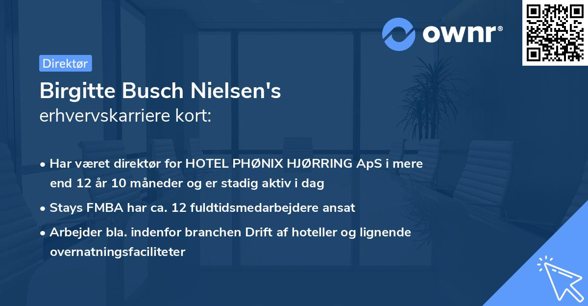 Birgitte Busch Nielsen's erhvervskarriere kort