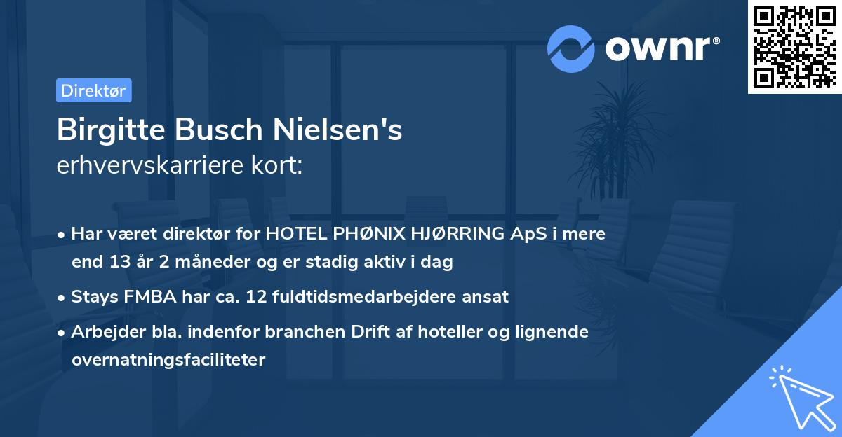Birgitte Busch Nielsen's erhvervskarriere kort