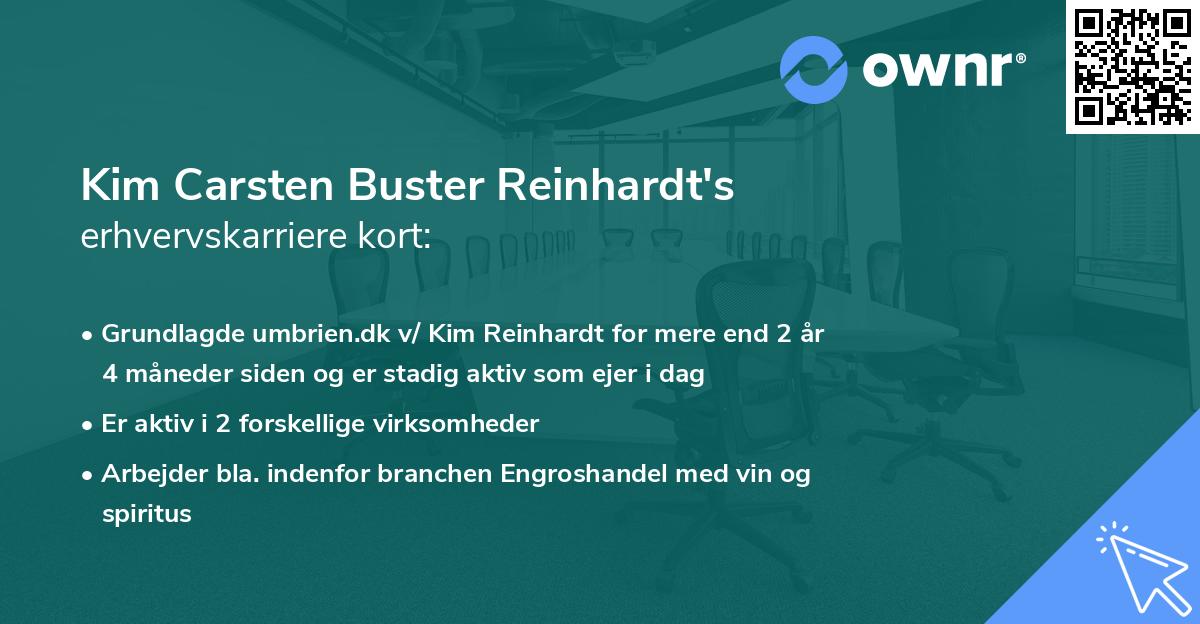 Kim Carsten Buster Reinhardt's erhvervskarriere kort