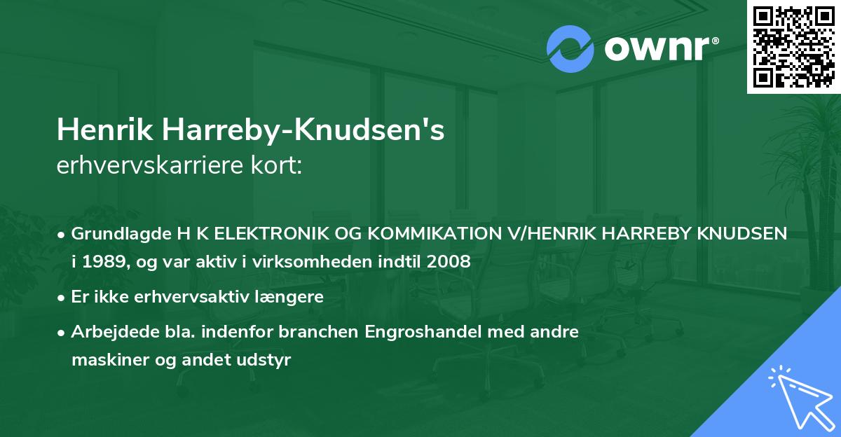 Henrik Harreby-Knudsen's erhvervskarriere kort