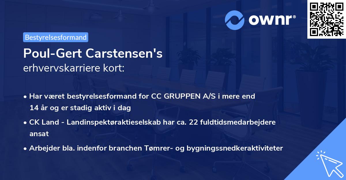 Poul-Gert Carstensen's erhvervskarriere kort