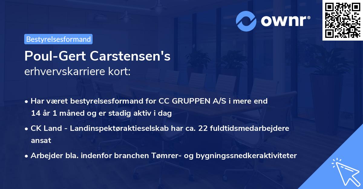 Poul-Gert Carstensen's erhvervskarriere kort