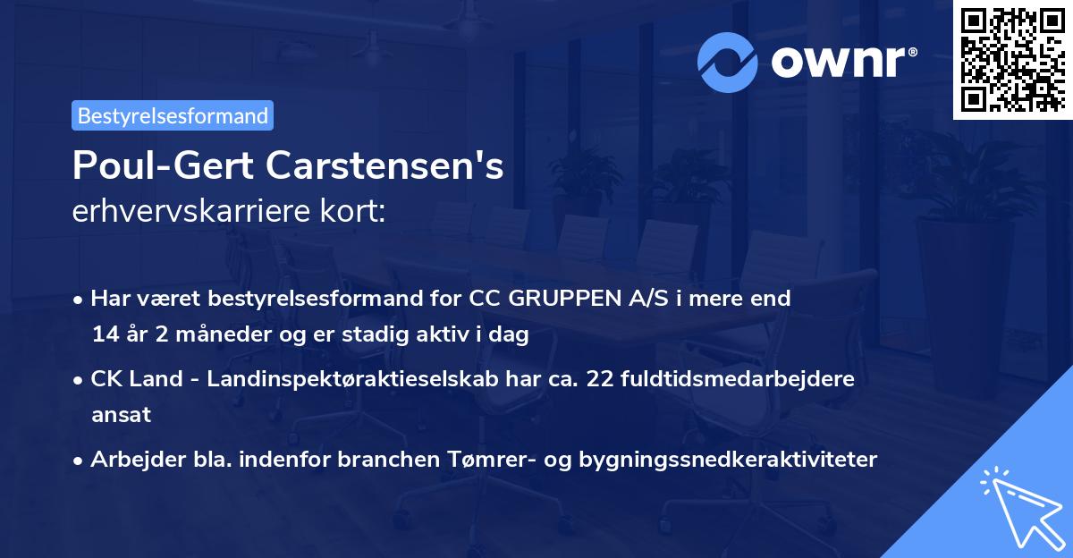 Poul-Gert Carstensen's erhvervskarriere kort