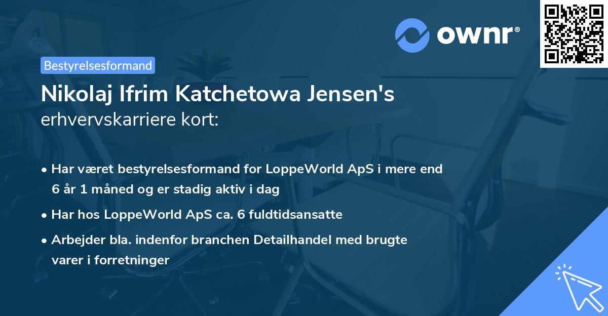 Nikolaj Ifrim Katchetowa Jensen's erhvervskarriere kort