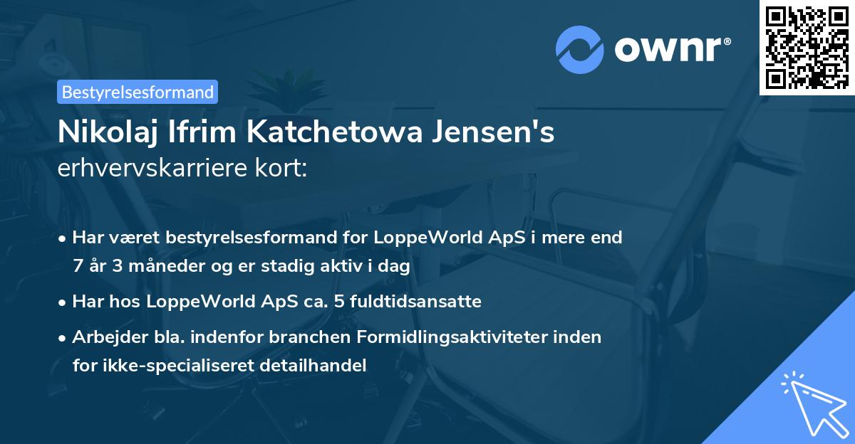 Nikolaj Ifrim Katchetowa Jensen's erhvervskarriere kort
