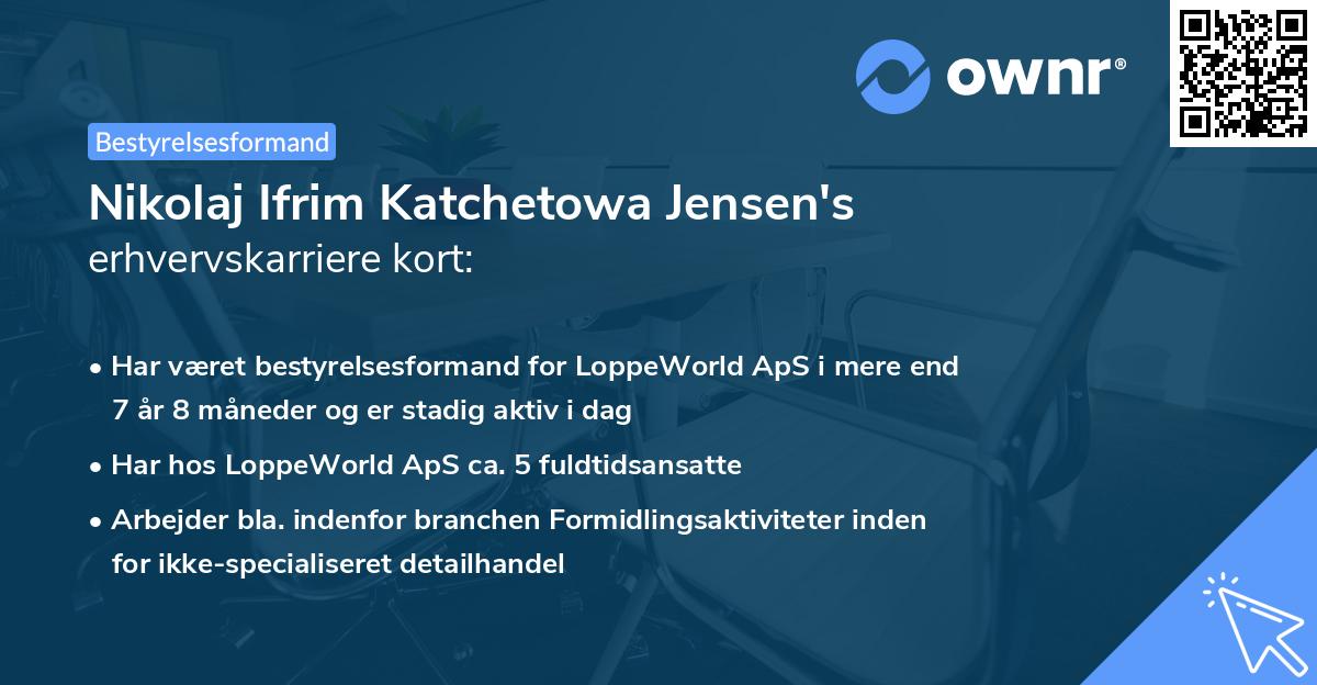 Nikolaj Ifrim Katchetowa Jensen's erhvervskarriere kort