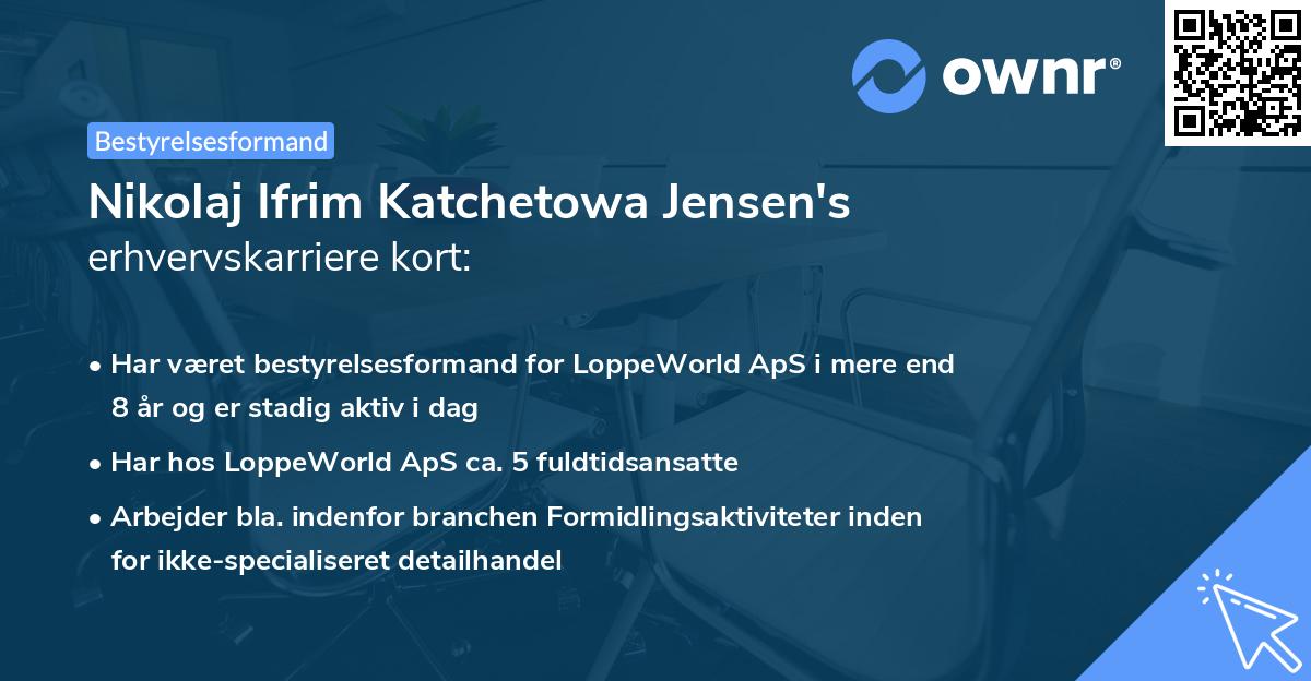 Nikolaj Ifrim Katchetowa Jensen's erhvervskarriere kort
