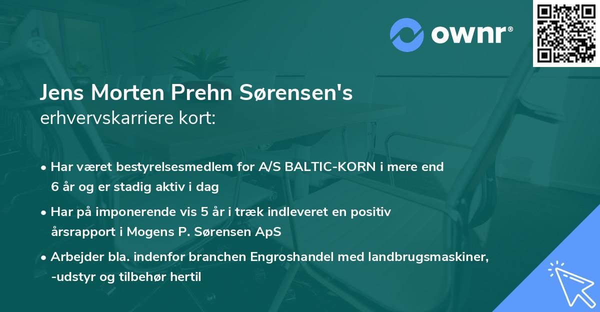 Jens Morten Prehn Sørensen's erhvervskarriere kort