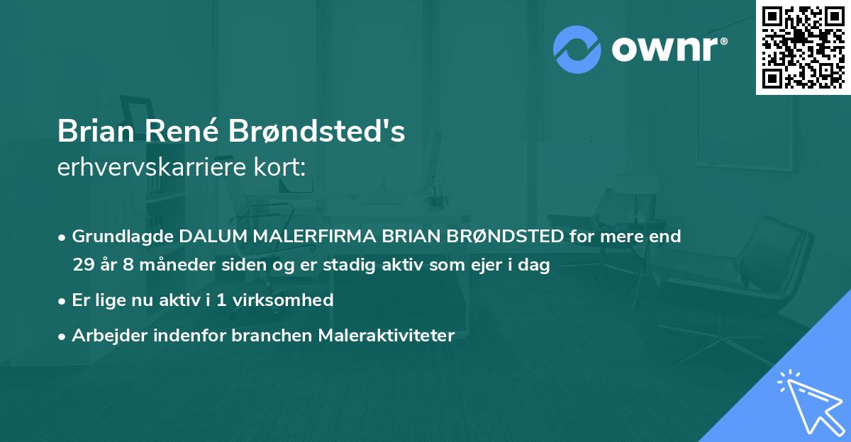Brian René Brøndsted's erhvervskarriere kort