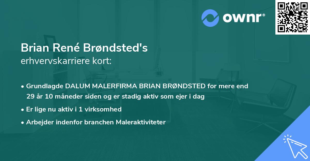 Brian René Brøndsted's erhvervskarriere kort