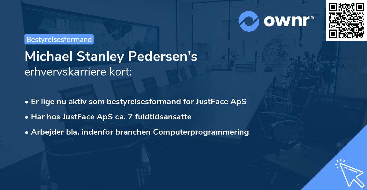 Michael Stanley Pedersen's erhvervskarriere kort