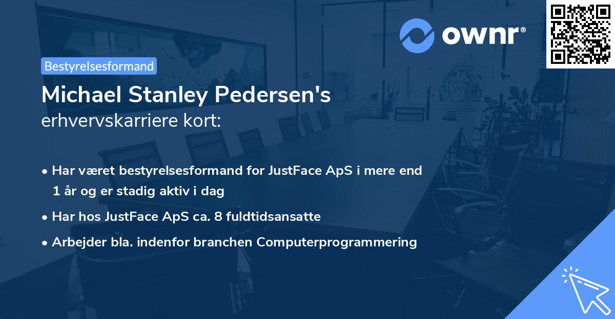Michael Stanley Pedersen's erhvervskarriere kort