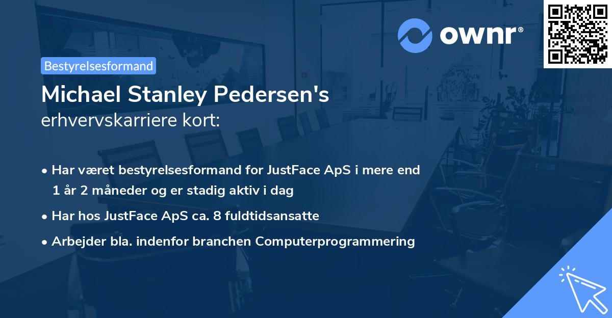 Michael Stanley Pedersen's erhvervskarriere kort