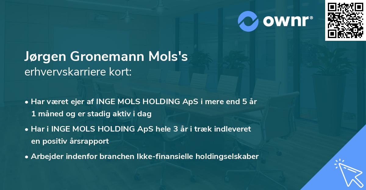 Jørgen Gronemann Mols's erhvervskarriere kort