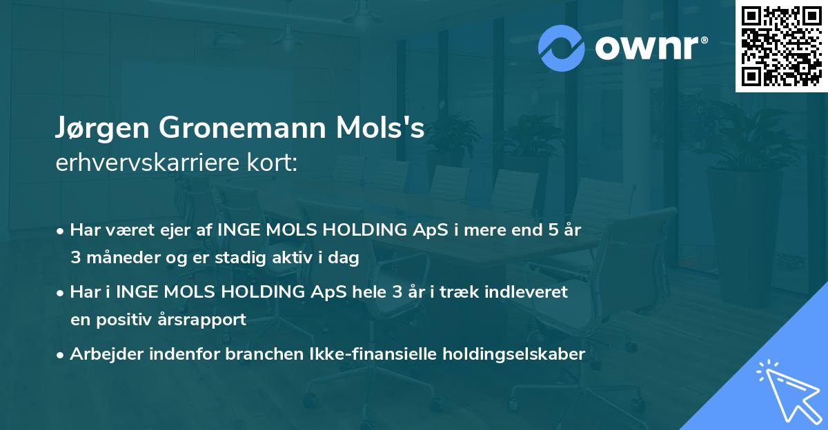 Jørgen Gronemann Mols's erhvervskarriere kort