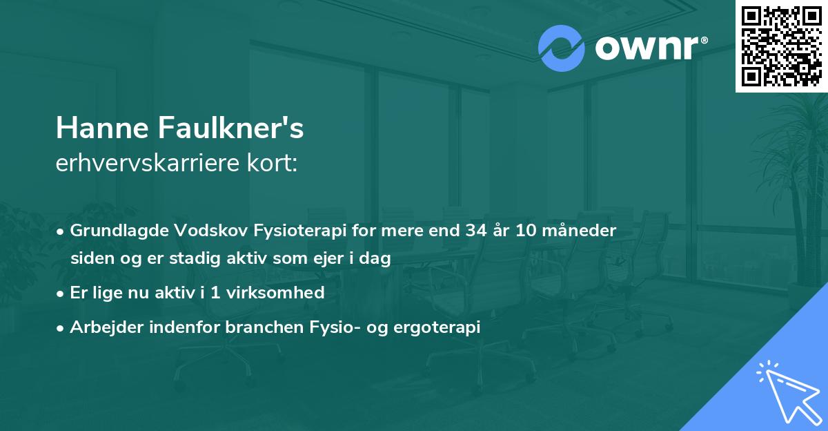 Hanne Faulkner's erhvervskarriere kort
