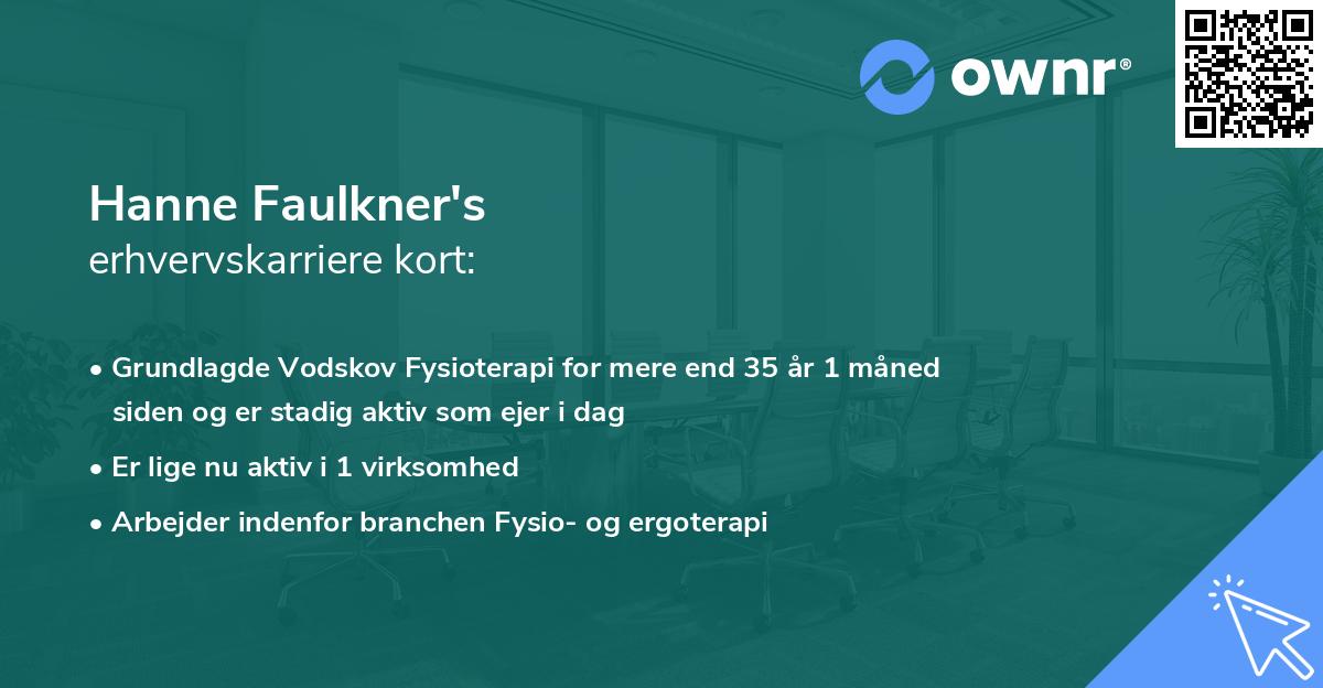 Hanne Faulkner's erhvervskarriere kort