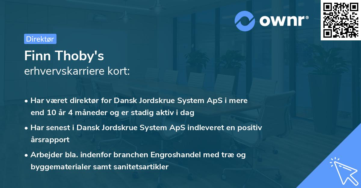 Finn Thoby's erhvervskarriere kort