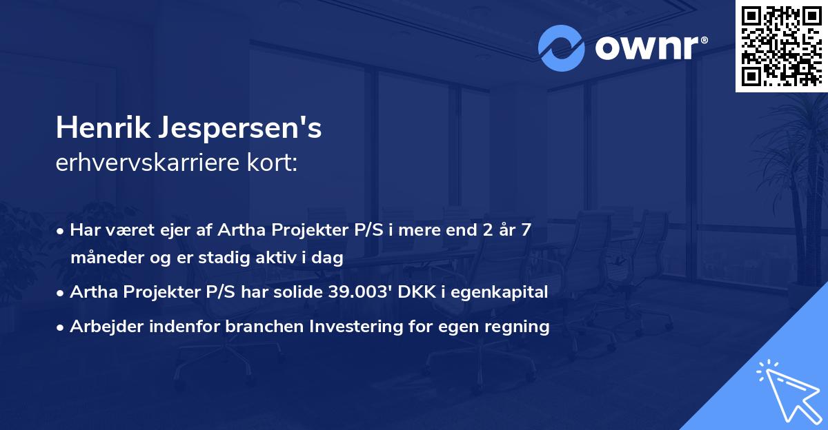 Henrik Jespersen's erhvervskarriere kort