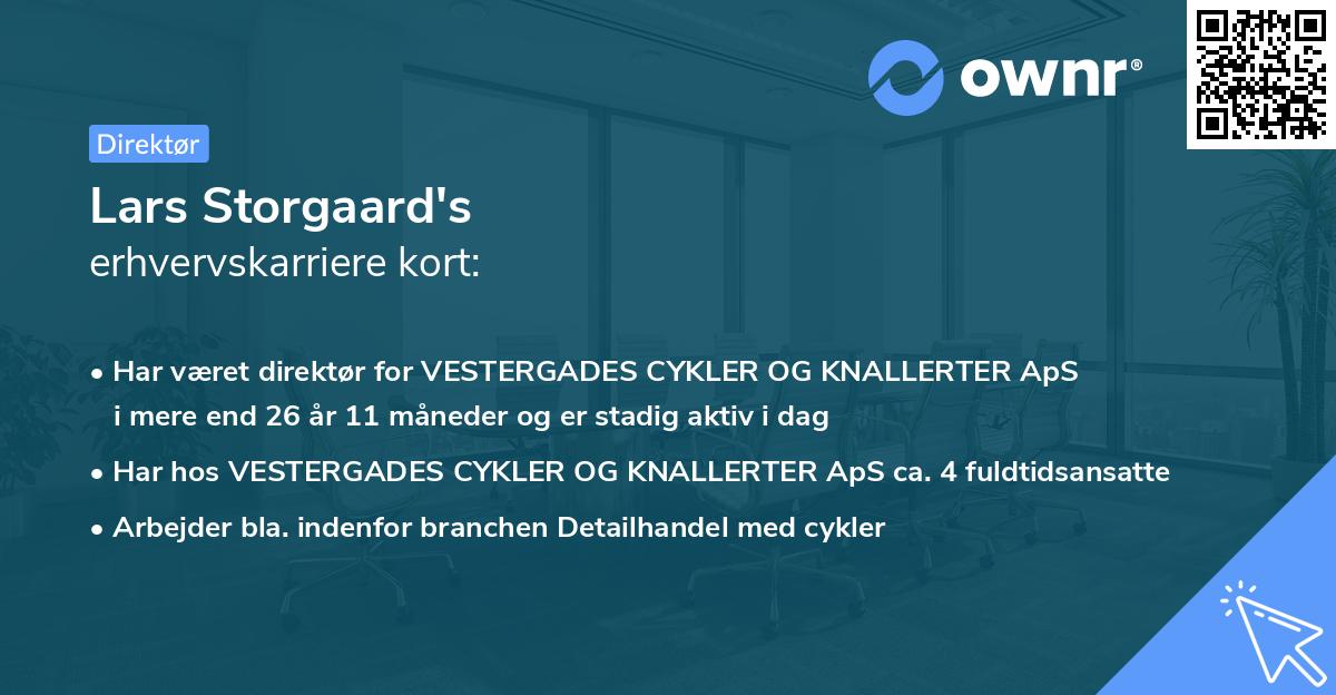 Lars Storgaard's erhvervskarriere kort