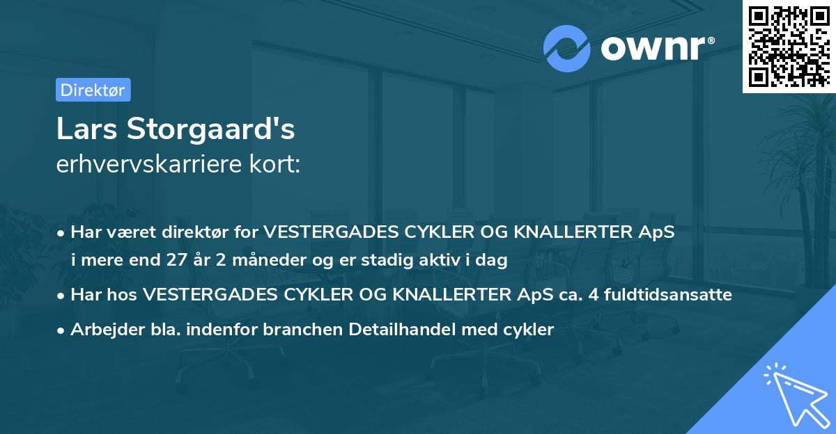Lars Storgaard's erhvervskarriere kort