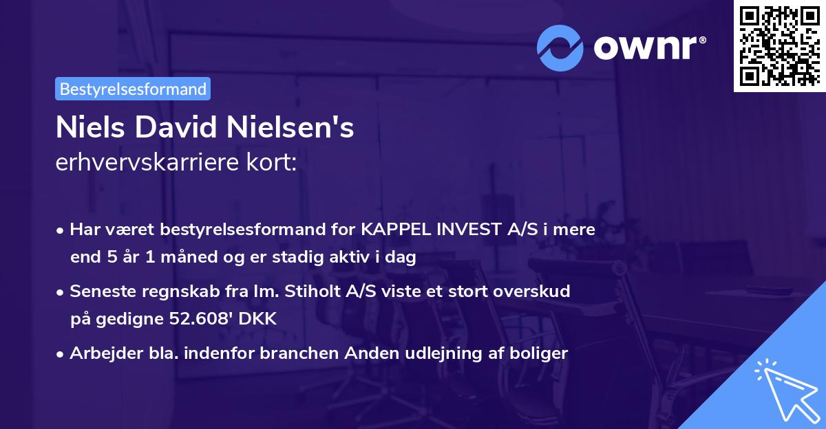 Niels David Nielsen's erhvervskarriere kort