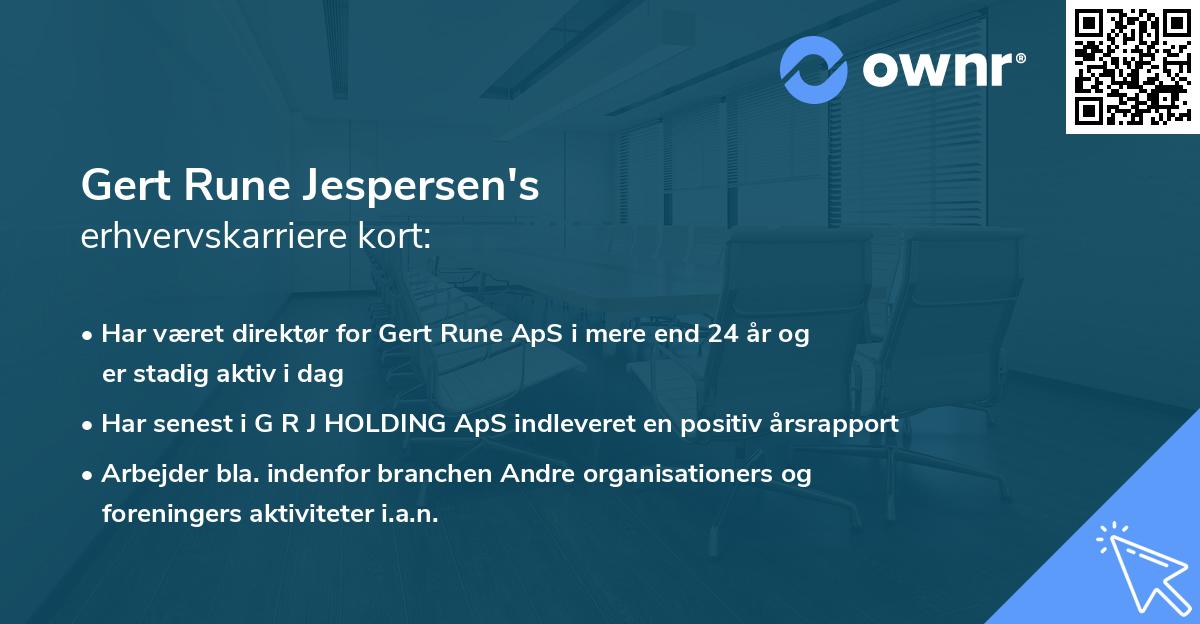 Gert Rune Jespersen's erhvervskarriere kort