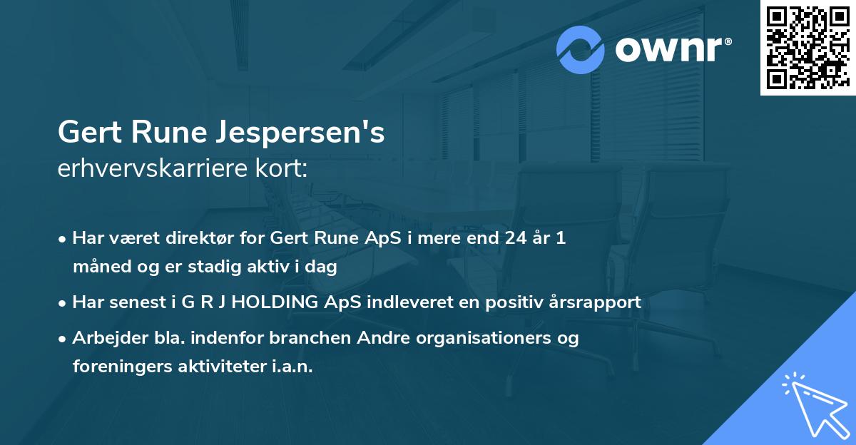 Gert Rune Jespersen's erhvervskarriere kort
