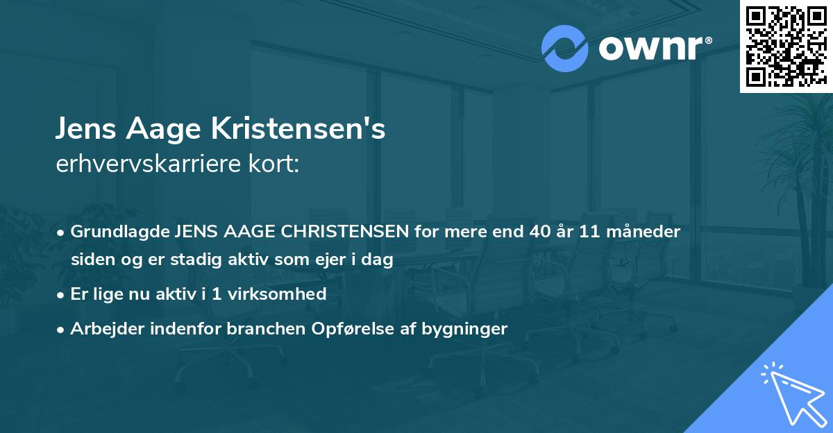 Jens Aage Kristensen's erhvervskarriere kort