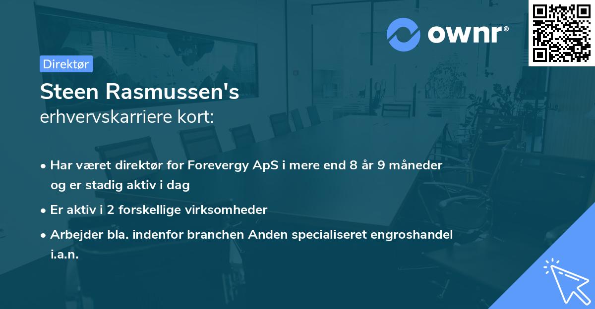 Steen Rasmussen's erhvervskarriere kort
