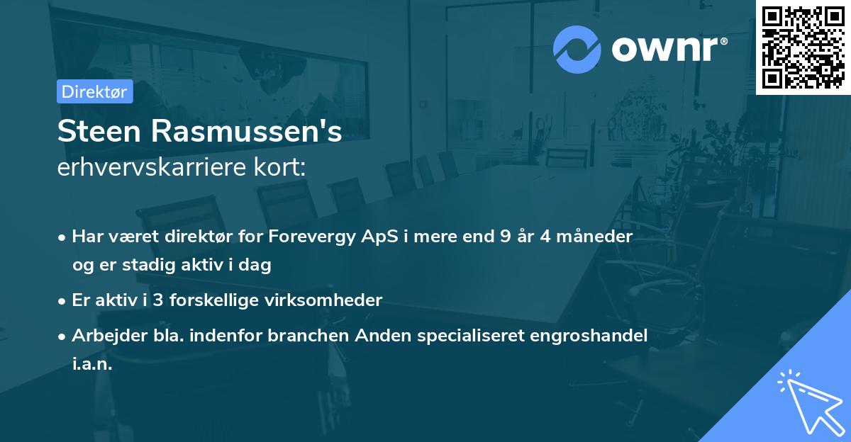 Steen Rasmussen's erhvervskarriere kort