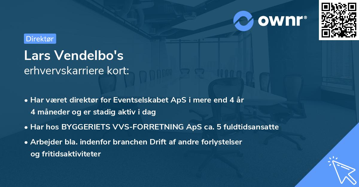 Lars Vendelbo's erhvervskarriere kort