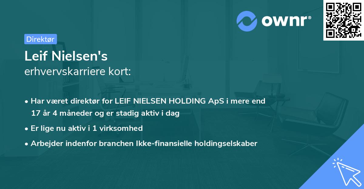 Leif Nielsen's erhvervskarriere kort