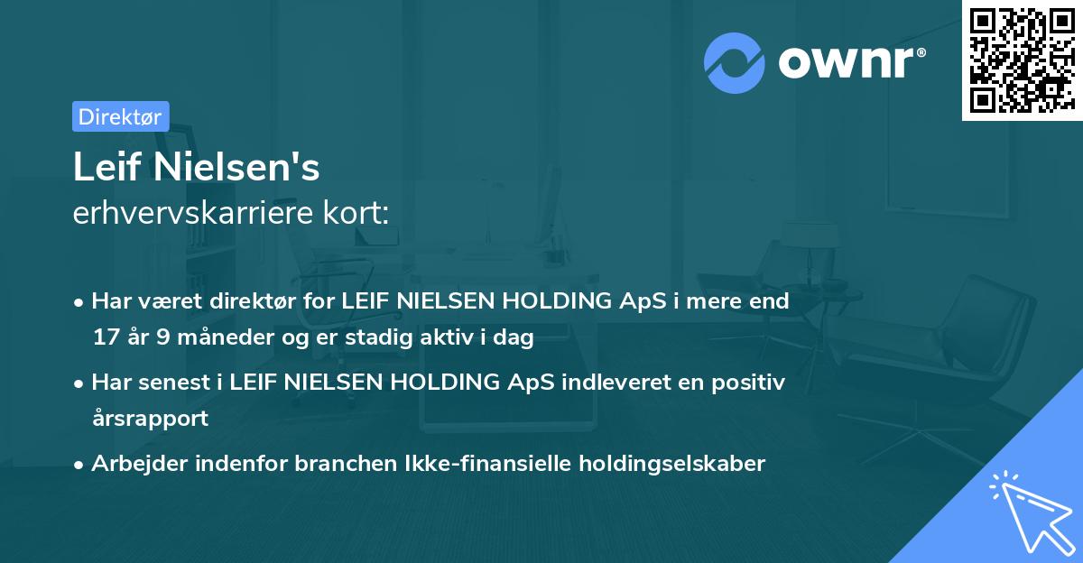 Leif Nielsen's erhvervskarriere kort