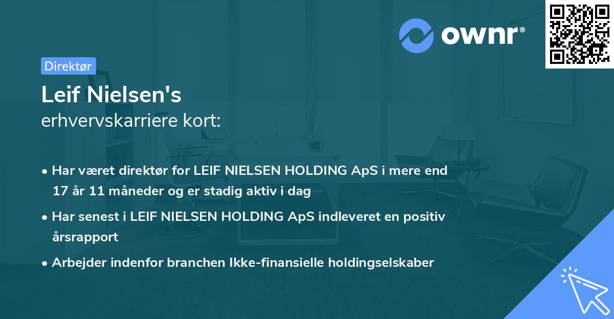 Leif Nielsen's erhvervskarriere kort