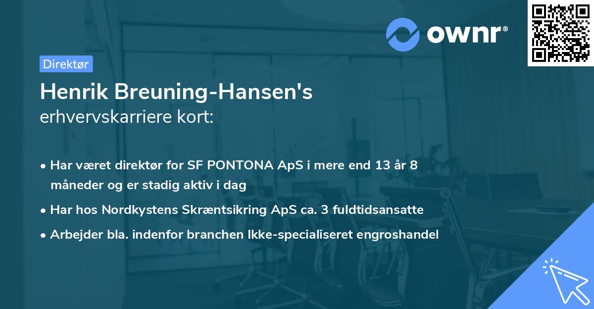 Henrik Breuning-Hansen's erhvervskarriere kort