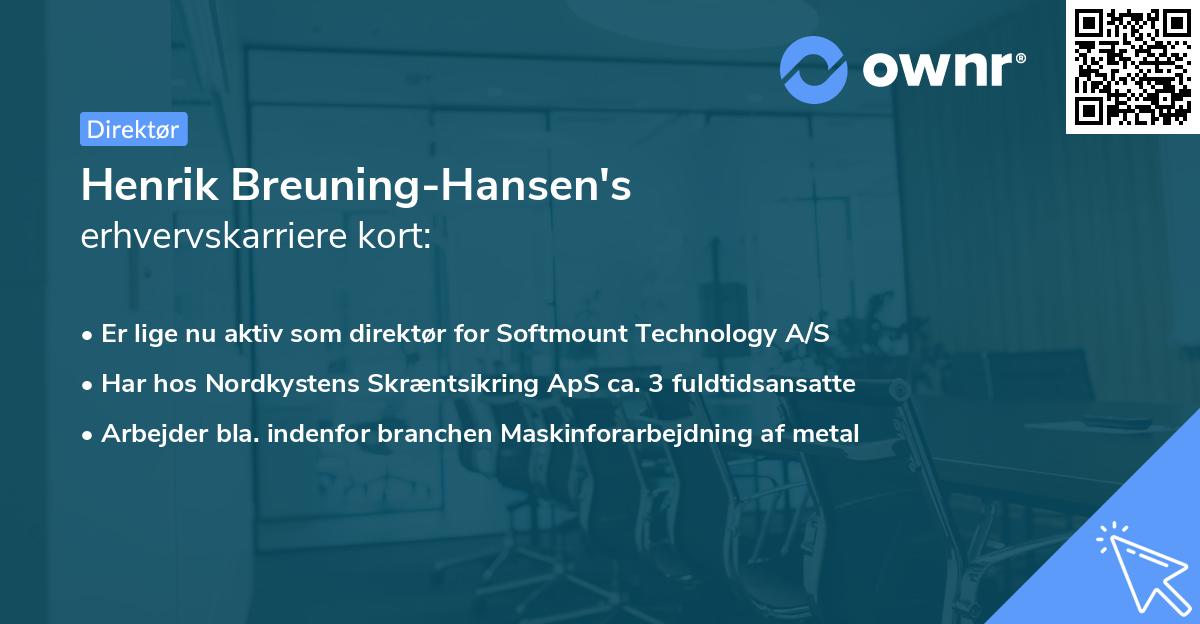 Henrik Breuning-Hansen's erhvervskarriere kort