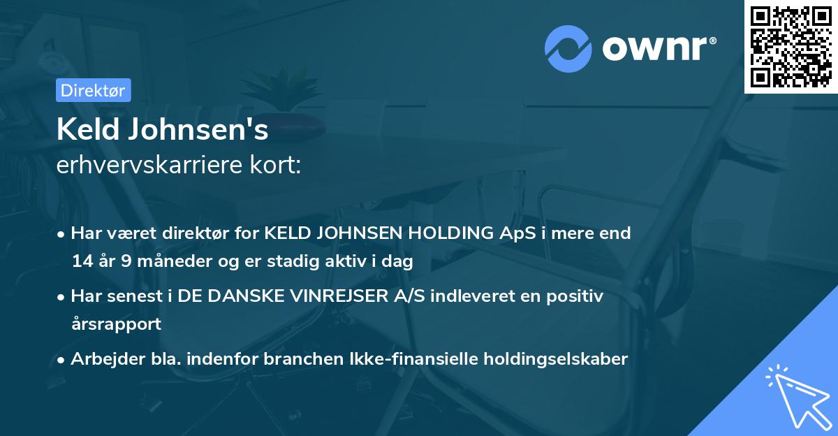 Keld Johnsen's erhvervskarriere kort