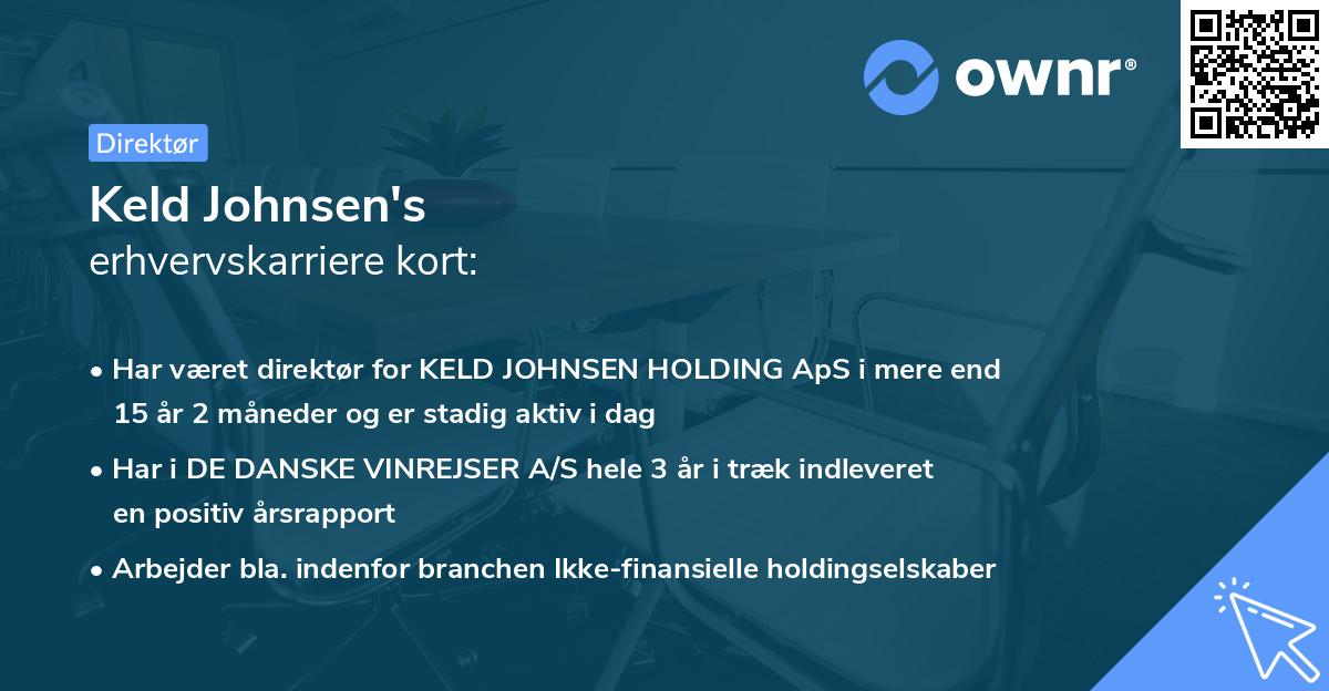 Keld Johnsen's erhvervskarriere kort