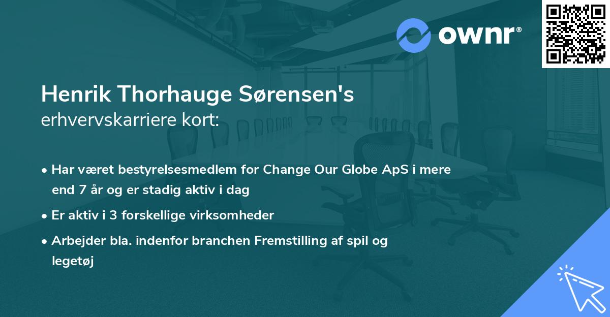 Henrik Thorhauge Sørensen's erhvervskarriere kort