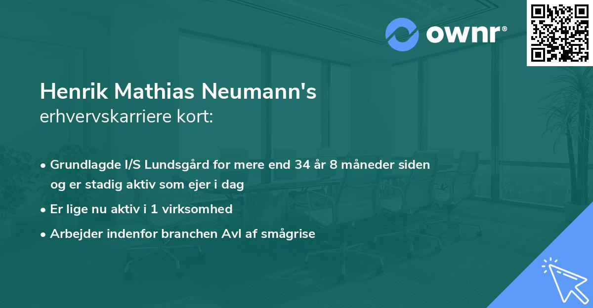 Henrik Mathias Neumann's erhvervskarriere kort